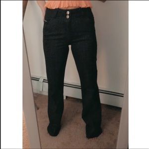 Ruby London Women bell bottom black denim jean 4/6